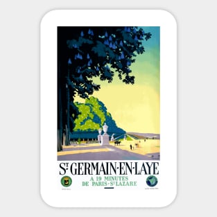 St. Germain en Laye, France - Vintage Travel Poster Design Sticker